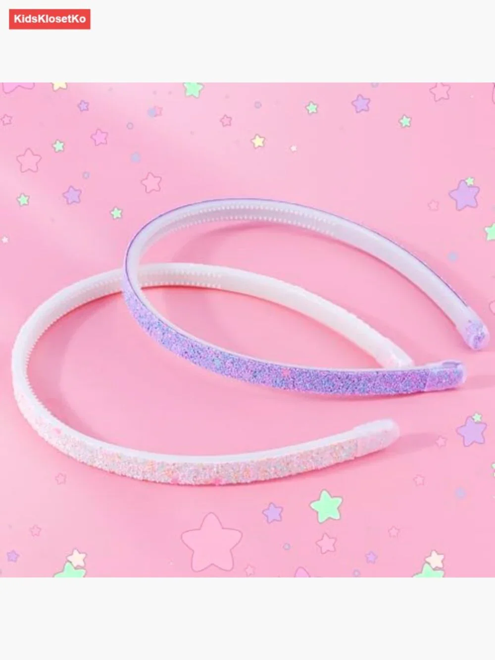 6 Pack Toddler Headbands Glitter Bows Stretchy Non-Slip Hair Accessories
